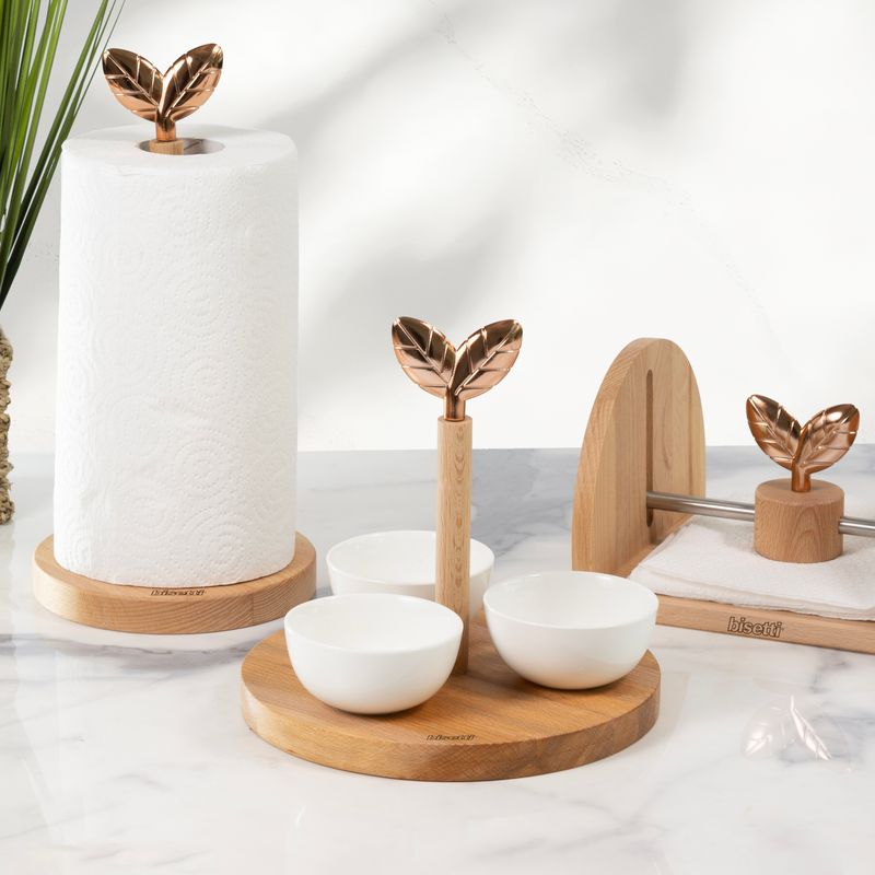 "PRINTEMPS D'OR" BOWLS STAND IN NATURAL BEECH ø 21 cm x H 18 cm