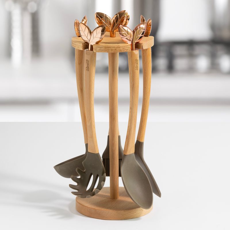 “PRINTEMPS D'OR” MESTLE HOLDER with SET 5 PZ. SILICONE TOOLS