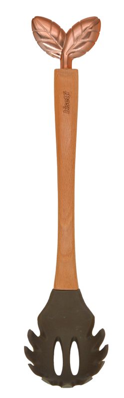 &quot;PRINTEMPS D&#39;OR&quot; SILICON SPAGHETTI SPOON WITH NATURAL BEECH WOOD HANDLE