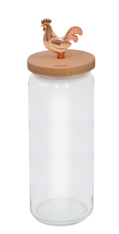 &quot;Cocoricò&quot; glass jar 1500cc with natural beech lid