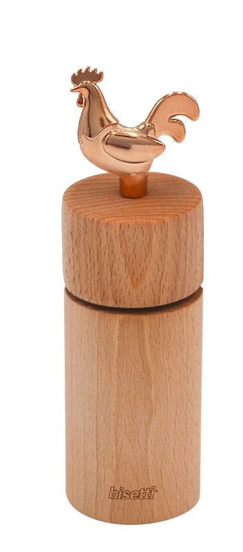 &quot;Cocoricò&quot; pepper &amp; salt mill in beech wood ø 6 cm - H 19 cm