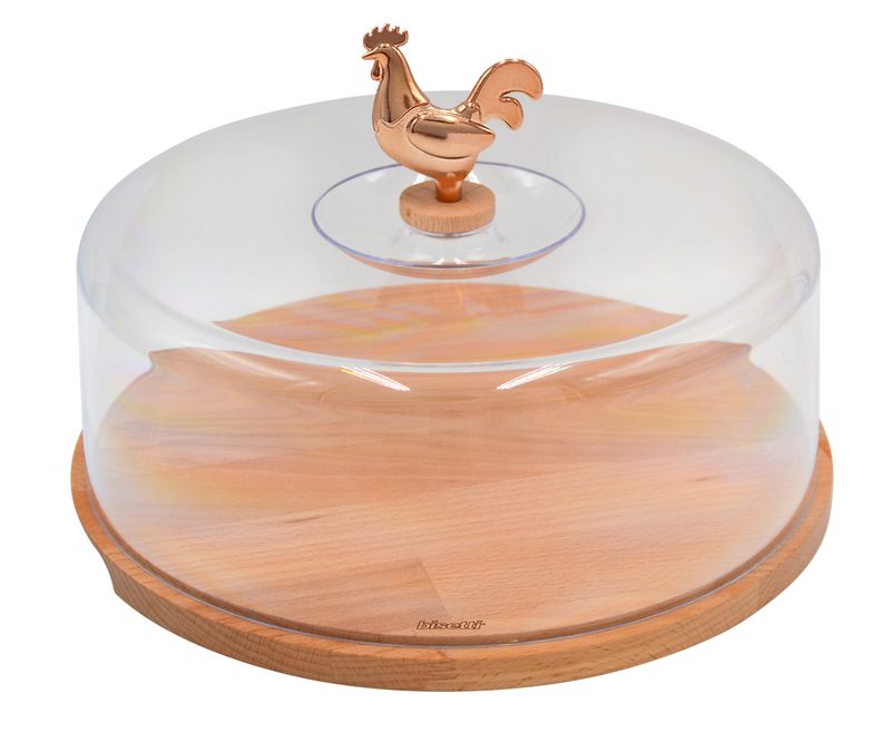 &quot;Cocoricò&quot; CHEESE HOLDER/CAKE STAND IN NATURAL BEECH 31x31x22 cm