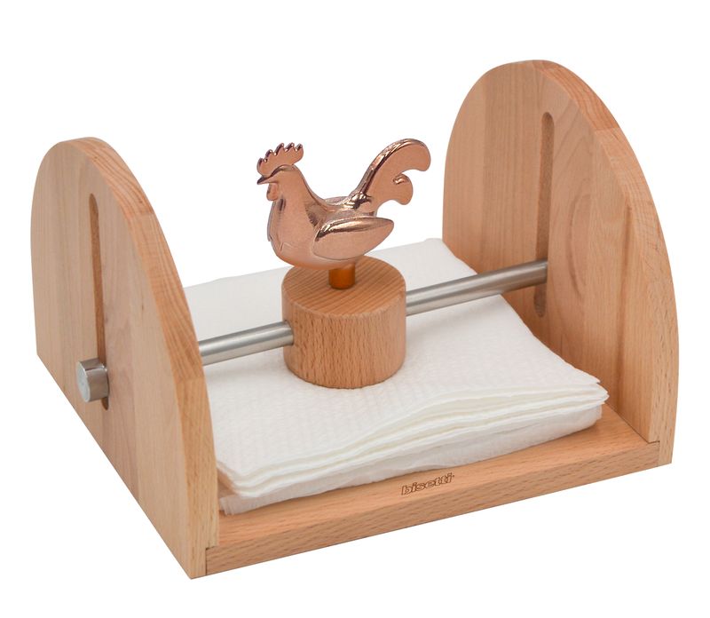 &quot;Cocoricò&quot; Paper towel holder in natural beech 20x18x12 CM