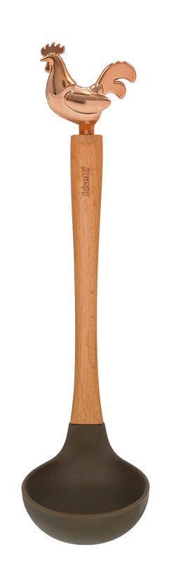 &quot;Cocoricò&quot; silicon ladle with natural beech wood handle