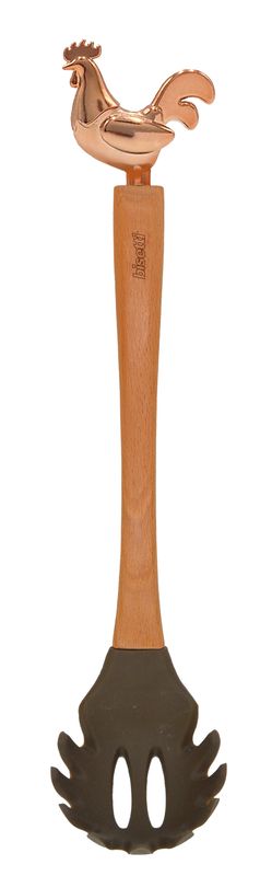 &quot;Cocoricò&quot; silicon spaghetti spoon with natural beech wood handle