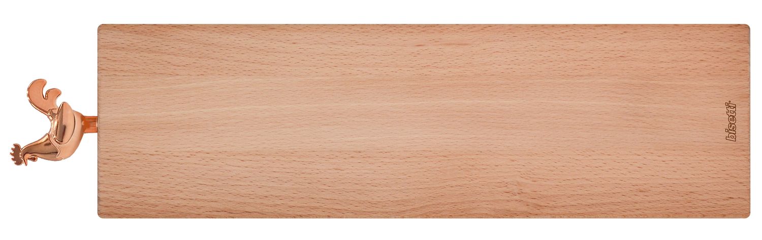 &quot;Cocoricò&quot; Natural beech cutting board 40x11x2 cm