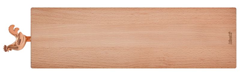 &quot;Cocoricò&quot; Natural beech cutting board 40x11x2 cm