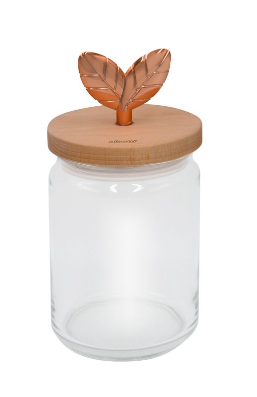 "PRINTEMPS D'OR" GLASS JAR 1000cc WITH NATURAL BEECH LID