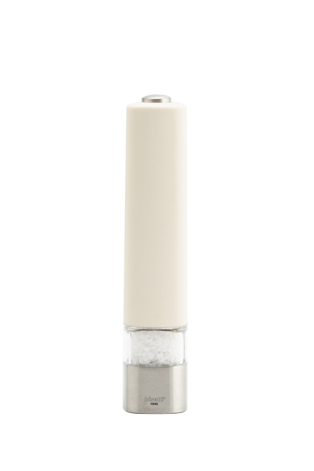 White soft touch acrylic salt mill "Electric" - 20 cm