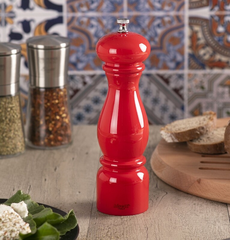 Red lacquered wood pepper mill "Firenze" - 22 cm