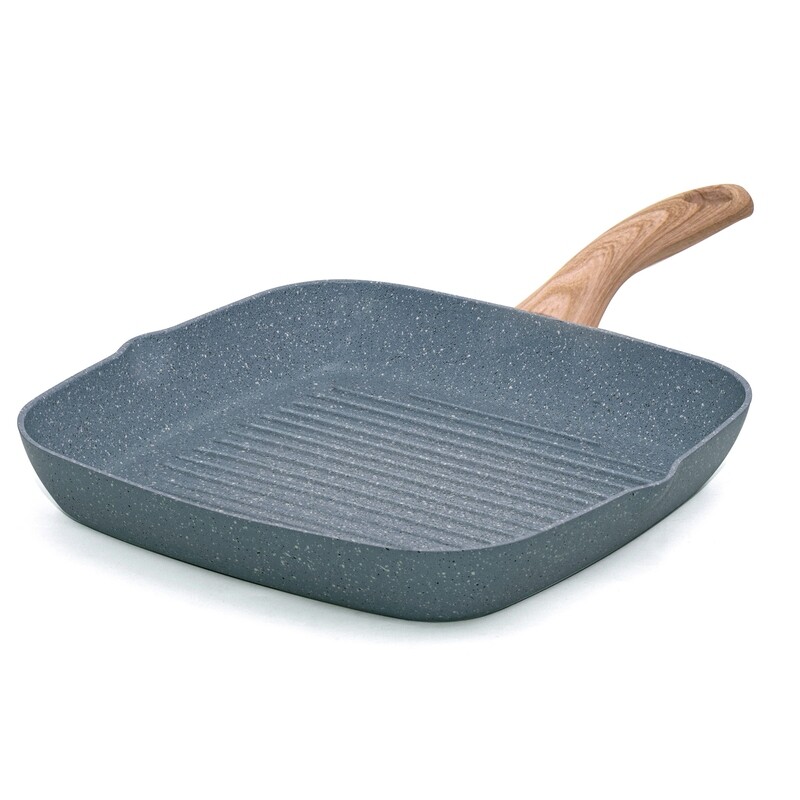 Griddle pan 28x28 cm 'Pierre Gourmet' wood colour handle