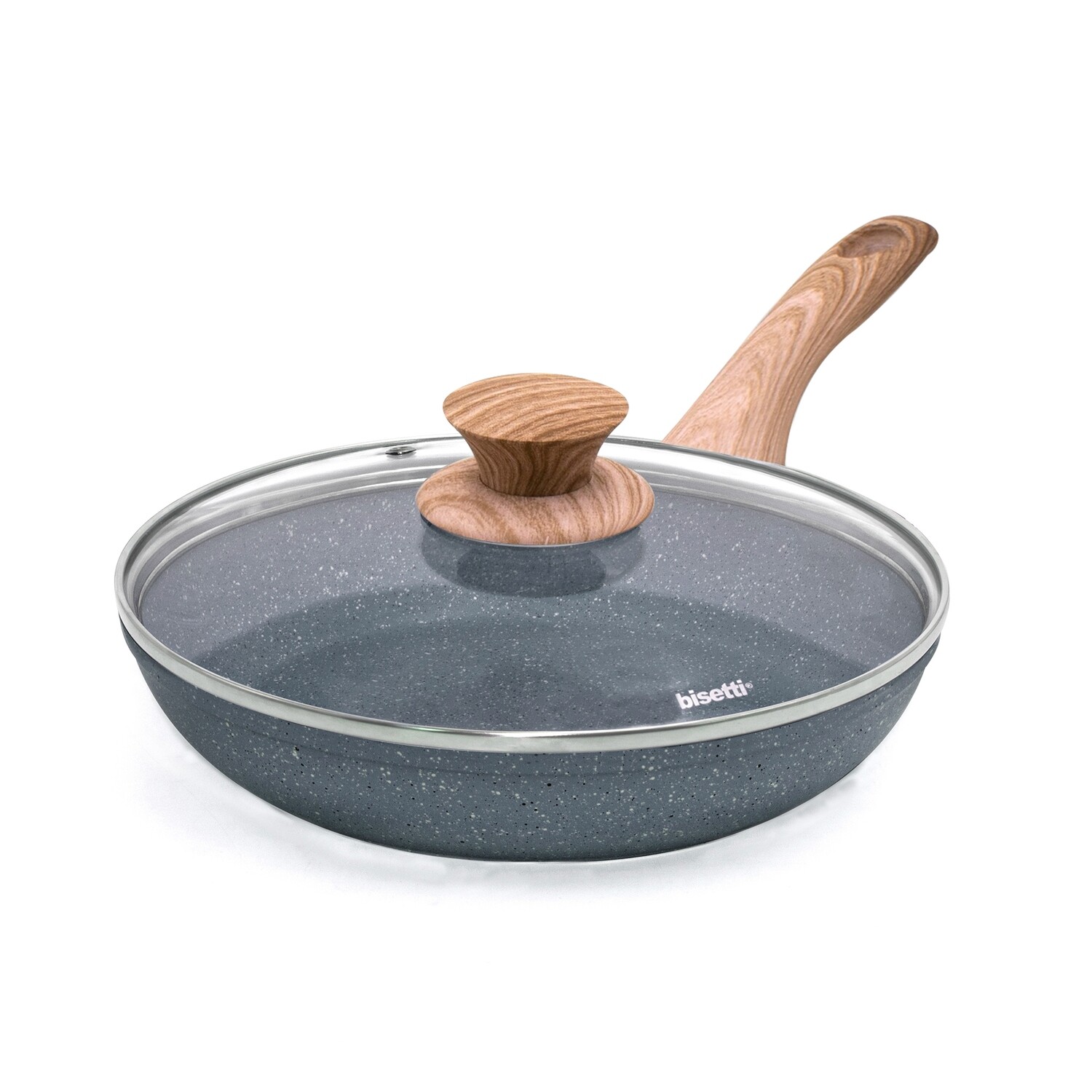 Padella ø 24 cm 'Pierre Gourmet' con coperchio e manico design legno