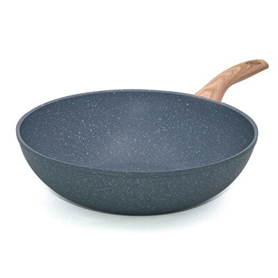 Wok/Saltapasta ø 28 cm 'Pierre Gourmet' con manico design legno naturale