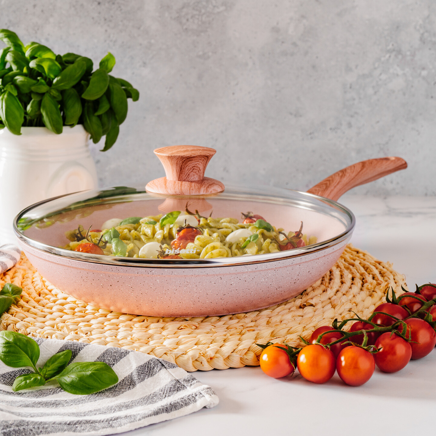 GreenLife Artizan Set di Pentole in Ceramica Antiaderente Sana da 14cm/1L e 18cm/2L, Senza PFAS, Manico in Acciaio Inox, Adatta all'Induzione, Lavabile in Lavastoviglie, Sicuro al Forno, Rosa
