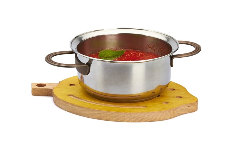 Beech-wood cutting board/trivet "Lemon"