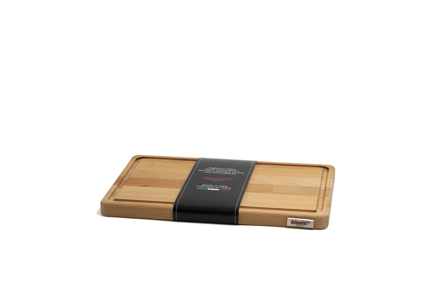 Tagliere con raccoglisugo in legno di faggio - 35 cm