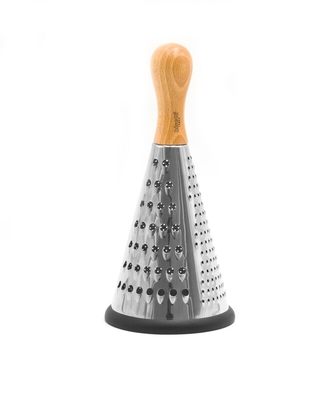 Conical grater features 3 different blades h 24 cm