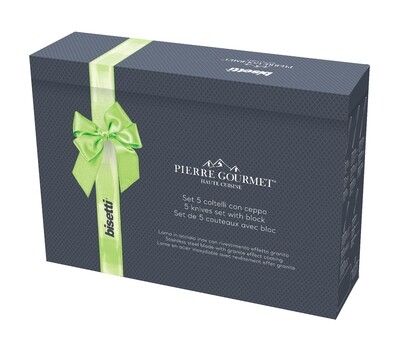 Bloc de 5 pièces en acier inoxydable Pierre Gourmet
