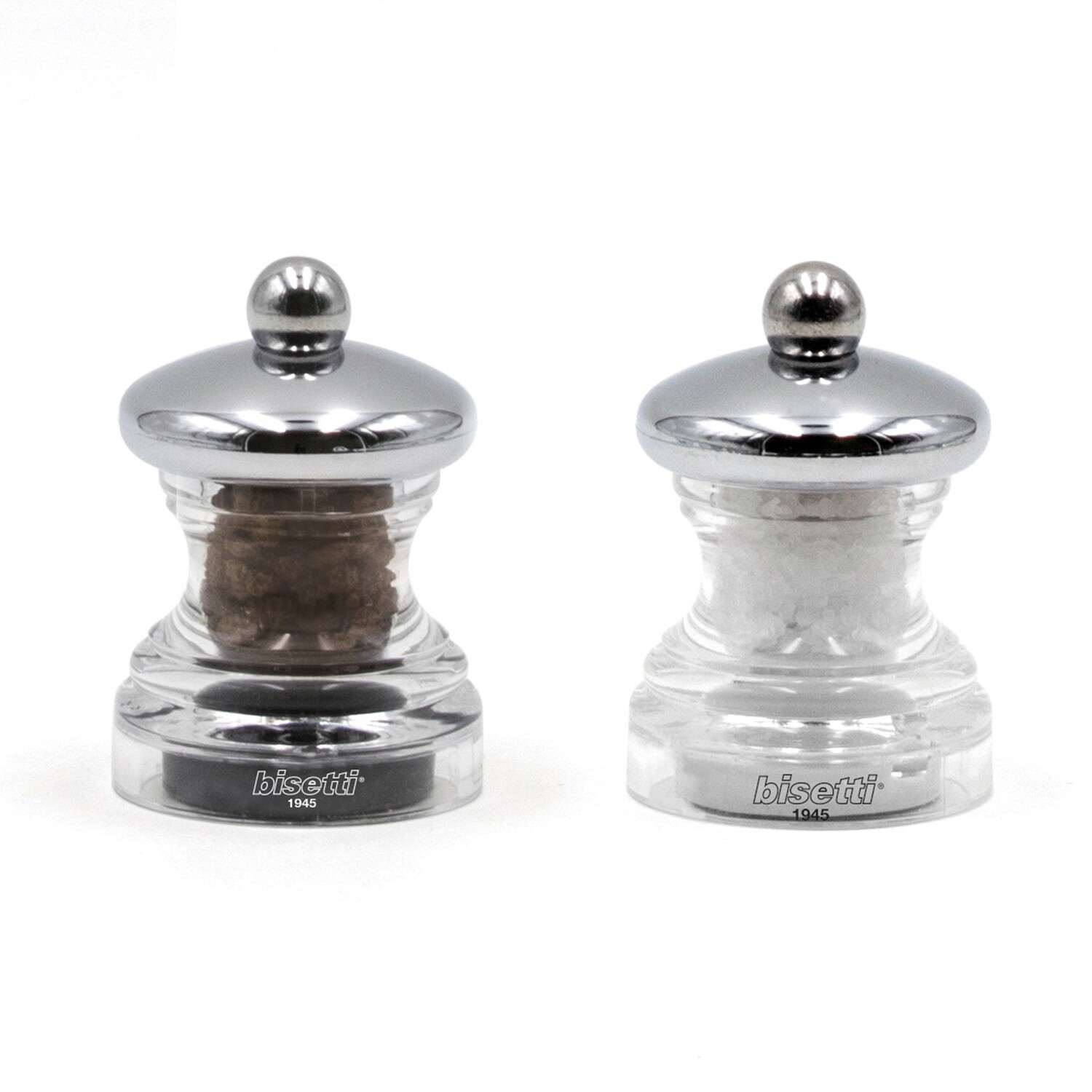 Chrome ​salt and pepper mill set "Elba"  - 7 cm