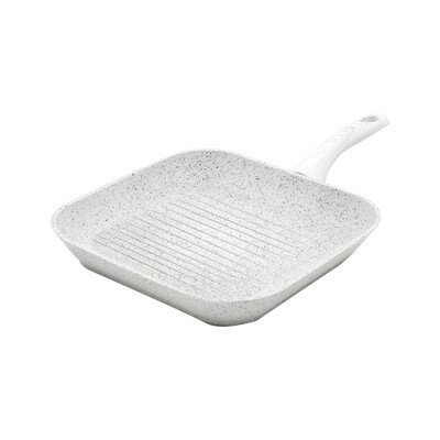 Bistecchiera 28 x 28 cm 'Stonewhite' con manico design legno bianco