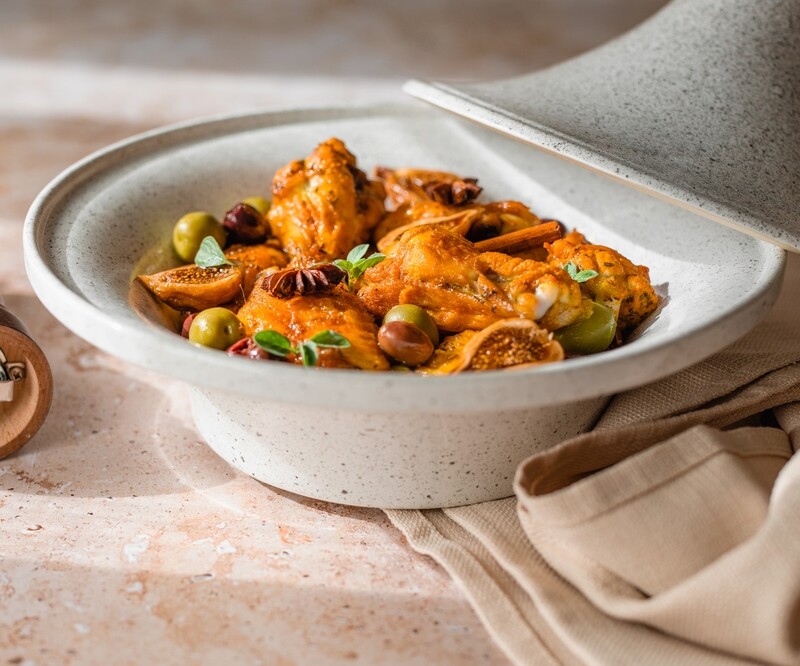 High-strength stoneware Tajine "Stonewhite"