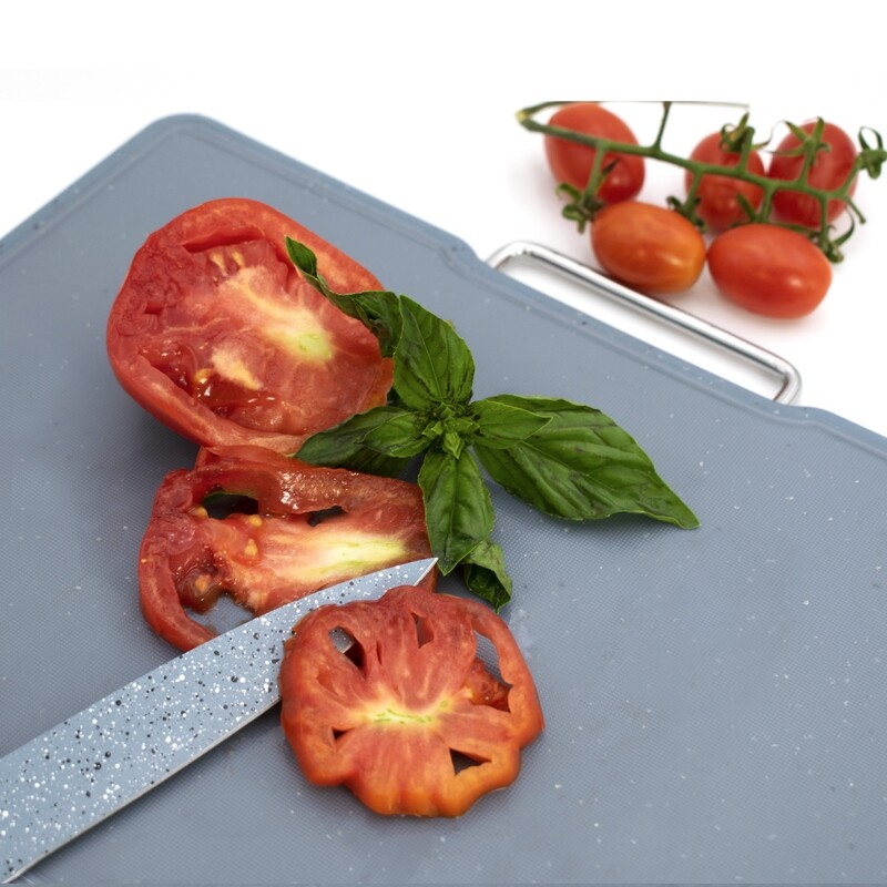 Set of 3 cutting boards granite-effect  with stainless steel racks "Pierre Gourmet"