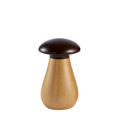 Macina spezie "Mushrooms" in faggio naturale con testa noce