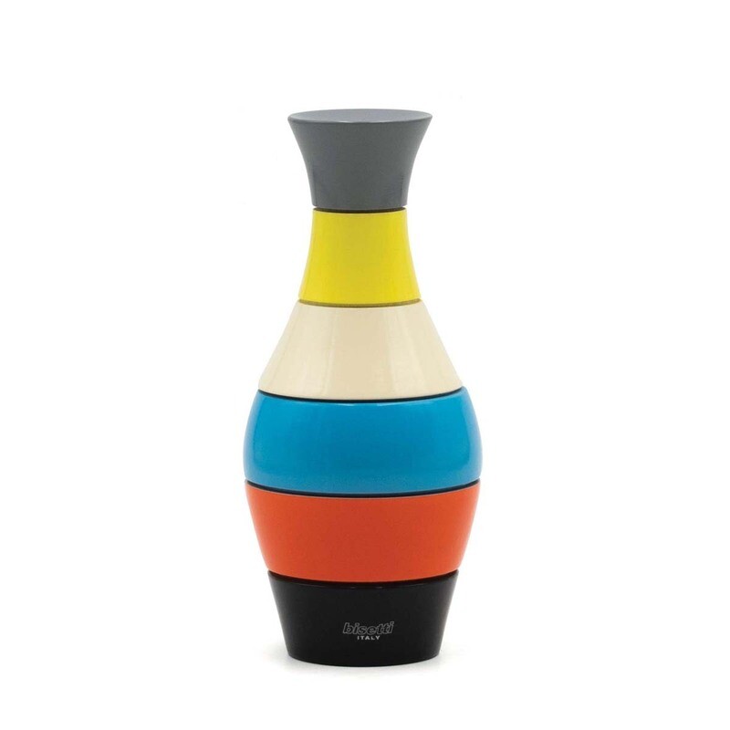 Macina spezie "Vaso" in faggio laccato Multicolor