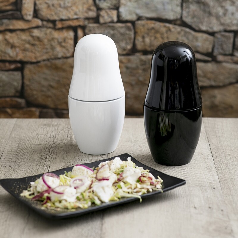 Macina spezie "Matryoshka" in faggio laccato bianco - piccola