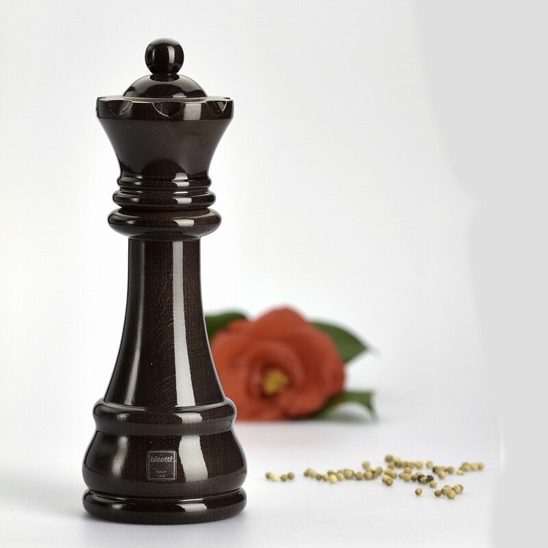 Macina spezie "Regina" in faggio laccato nero