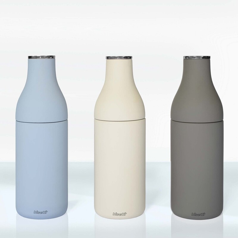 Macina spezie "Milk Bottle" in faggio azzurro