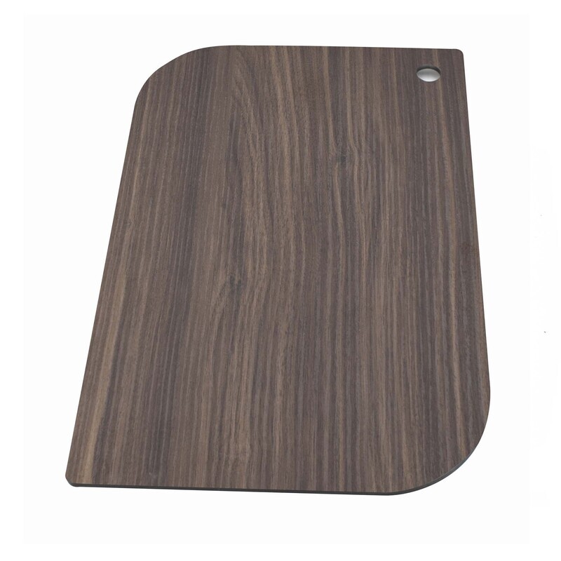 HPL leaf-shaped cutting board with hole "Arya"- Walnut finish