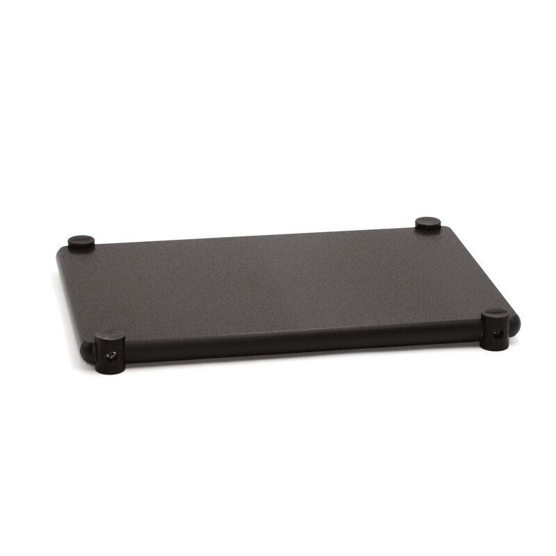 Black polyethylene chopping board with rounded edges – 4 black non-slip feet