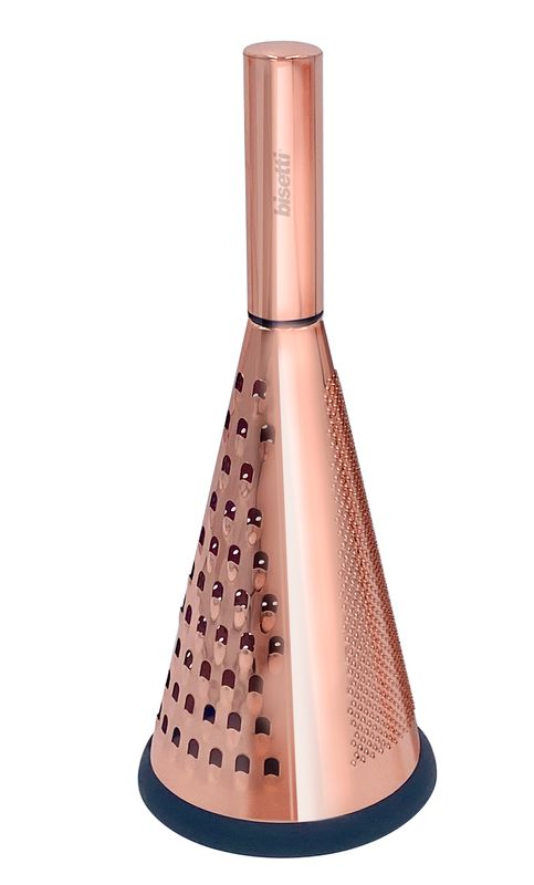 Grattugia conica in acciaio con manico in metallo H 25 cm Stonerose finitura oro rosa