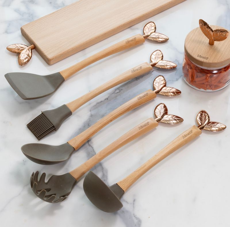 "PRINTEMPS D'OR" SILICON BRUSH WITH NATURAL BEECH WOOD HANDLE