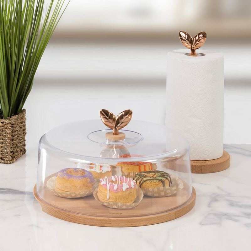 "PRINTEMPS D'OR" CHEESE HOLDER/CAKE STAND IN NATURAL BEECH 31x31x22 cm