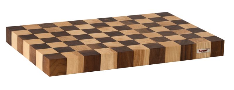 Ash and oak wood cutting board "Scacchi"
