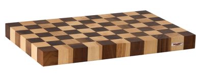 Ash and oak wood cutting board "Scacchi"