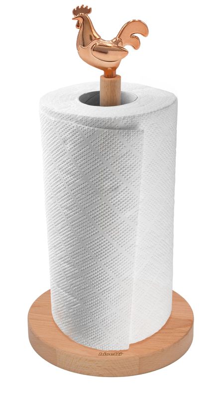 "Cocoricò" Porta rotolo in faggio oliato naturale ø 15 x H 31 cm