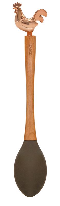 "Cocoricò" Cucchiaio in silicone con manico in faggio naturale
