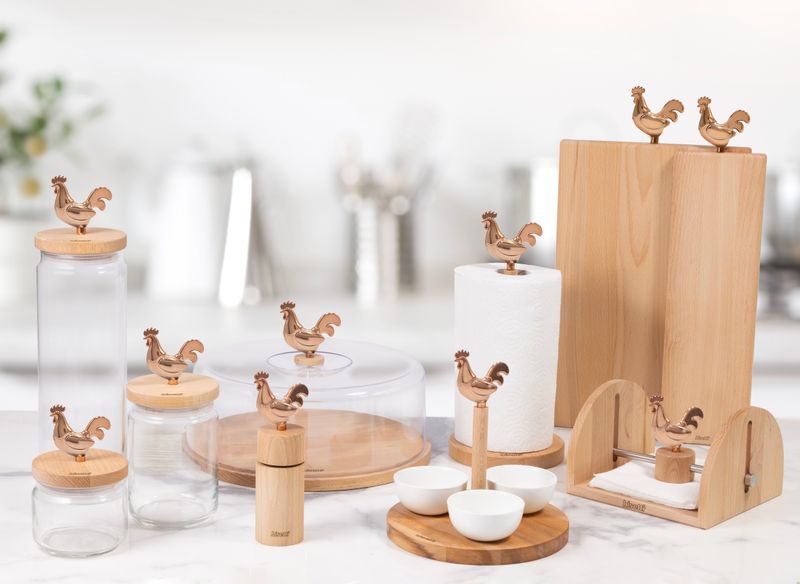 "Cocoricò" glass jar 500cc with natural beech lid