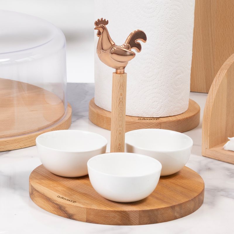 "Cocoricò" bowls stand in natural beech ø 21 cm x H 18 cm