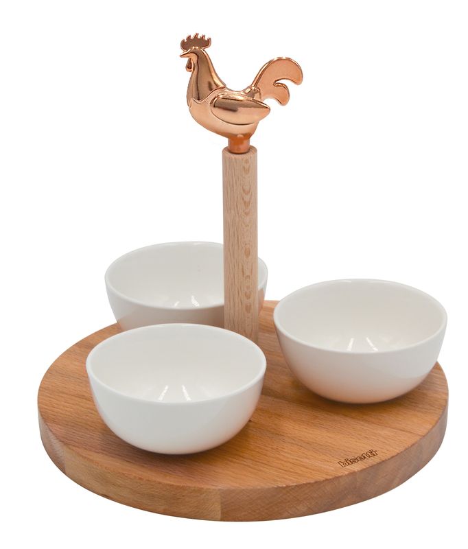 "Cocoricò" porta ciotole in faggio oliato naturale ø 21 cm x H 18 cm