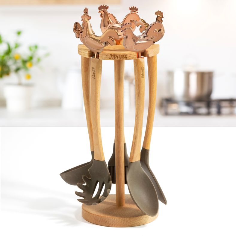 “Cocoricò” Ladle holder with set 5 pz. silicone tools