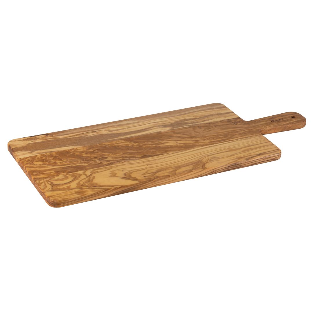 Tagliere in legno d'ulivo rettangolare con manico - 48 cm