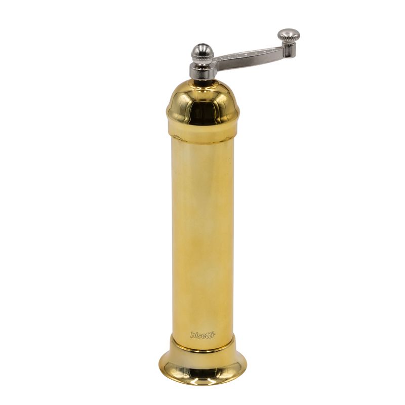 Polished brass-plated steel pepper mill "Venezia" - 23.5 cm