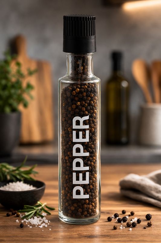“Pantelleria” Glass Bottle Pepper Grinder - 20 cm