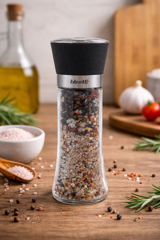 Tuscan Spice Mix Grinder with “Pavia” Glass Jar - 18 cm