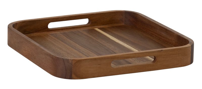 Acacia-wood square shaped tray with handles "Acacia 2.0"