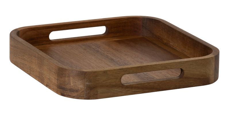 Acacia-wood square shaped tray with handles "Acacia 2.0"